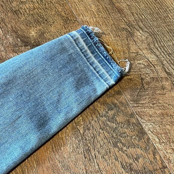 MOTHER Undone Hem Looker Crop Denim Jeans In Cliffhanger Size 25 - Picture 10 of 12